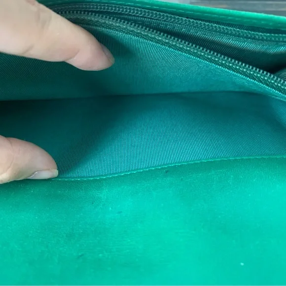 Chanel Green Perforated Quilted Wallet - Picture 10 of 12